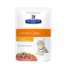 Hills Prescription Diet Urinary Care C/D Kattenvoer Zalm Maaltijdzakje 12x85g 