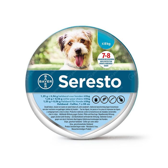 schraper scheuren magneet Seresto Anti-Vlooien/ Teken Halsband 1,25g +0,56g Hond < 8kg online  Bestellen / Kopen
