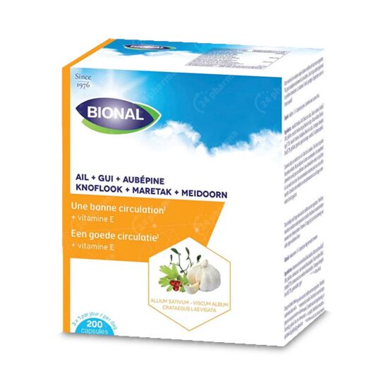 consumptie Classificatie Ja Bional Knoflook-Maretak-Meidoorn-Vitamine E 200 Capsules online Bestellen /  Kopen