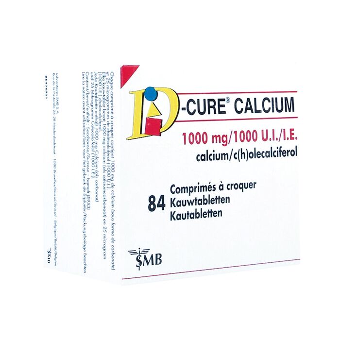 Crack pot Premier terug D-Cure Calcium 1000mg/1000 I.E. 84 Kauwtabletten online Bestellen / Kopen
