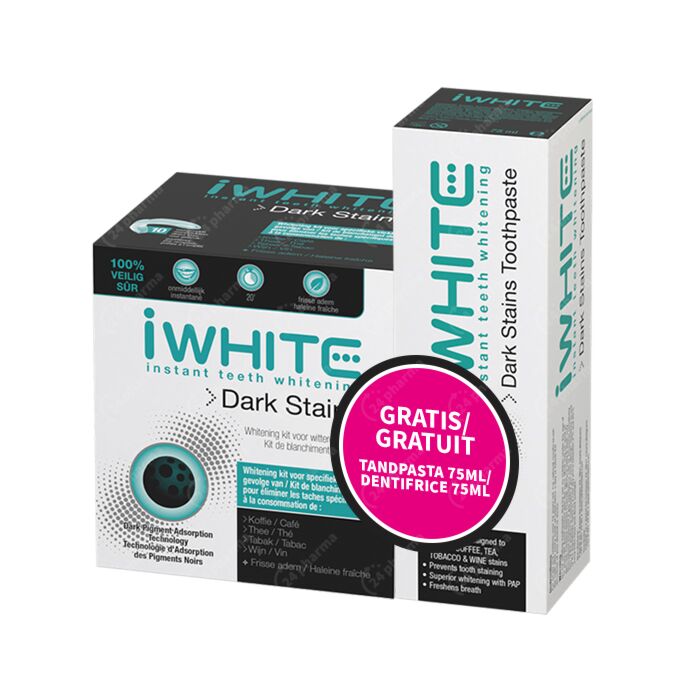 iWhite Stains Kit 10 Stuks + GRATIS Instant Whitening Tandpasta 75ml online Bestellen Kopen