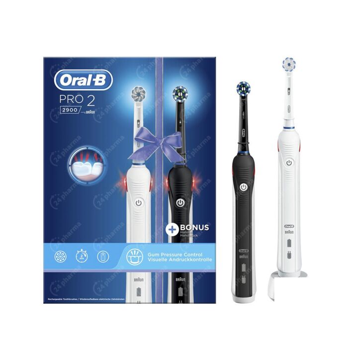 porselein Makkelijk te gebeuren Verbinding Oral-B Pro 2 2900 Elektrische Tandenborstel Zwart & Wit Duo 1 Set online  Bestellen / Kopen