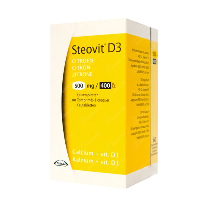 Steovit D3 500mg/400 Citroen 180 Kauwtabletten online Bestellen / Kopen
